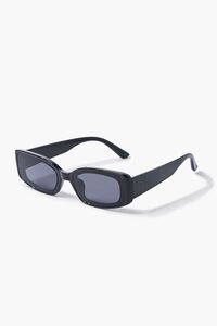 BLACK/BLACK Rectangle Tinted Sunglasses, image 2