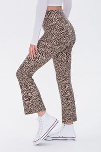 TAN/BLACK Leopard Print Flare Pants, image 3