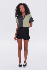 CHARCOAL/OLIVE Colorblock Polo Shirt, image 4