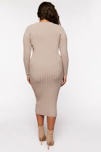 OYSTER GREY Plus Size Sweater-Knit Midi Dress, image 3