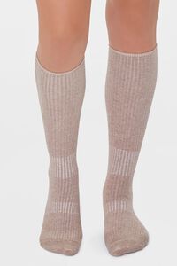 OATMEAL Ribbed Knee-High Socks, image 4