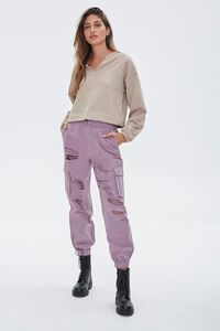 DUSTY LAVENDER Distressed Cargo Joggers, image 1