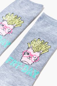 HEATHER GREY/MULTI Fry-Day Graphic Ankle Socks, image 3