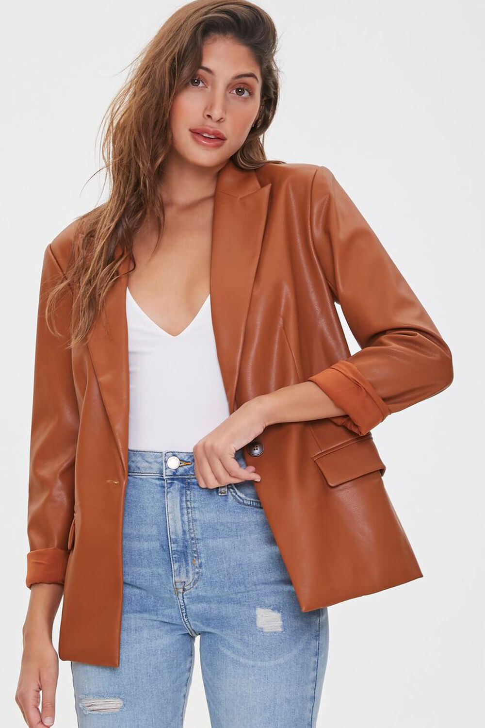 Brown Leather Jacket Women Forever 21