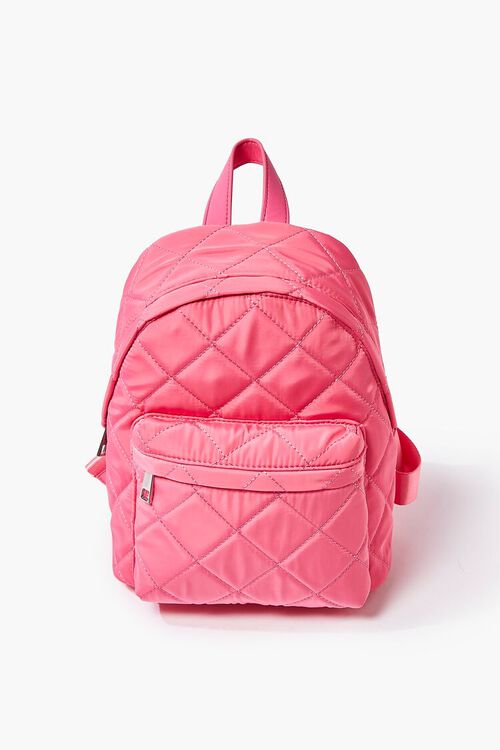 PINK Quilted Zip-Up Backpack, image 1