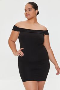 BLACK Plus Size Off-the-Shoulder Dress, image 1