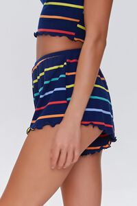 NAVY/MULTI Rainbow Striped Lounge Shorts, image 3
