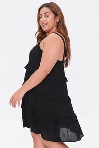 BLACK Plus Size Sleeveless Tiered Mini Dress, image 2