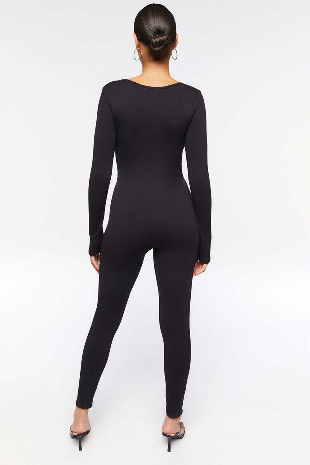 BLACK Seamless Long-Sleeve Jumpsuit, image 3