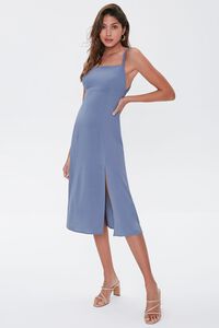 BLUE Side-Slit Cutout Cami Midi Dress, image 4