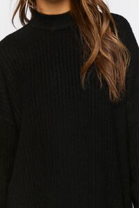 BLACK Mock Neck Drop-Sleeve Sweater, image 5