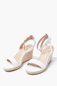 WHITE Single-Strap Espadrille Wedges (Wide), image 1