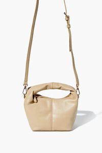 TAUPE Faux Leather Crossbody Bag, image 1