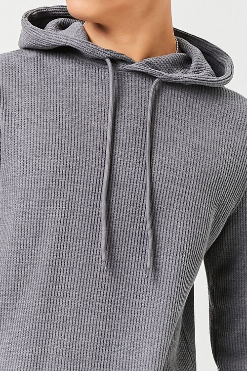 CHARCOAL HEATHER Sweater-Knit Drawstring Hoodie, image 5