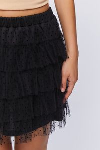 BLACK Clip Dot Tiered Mini Skirt, image 6