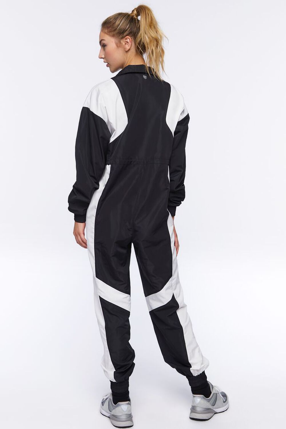 BLACK/WHITE Active Colorblock Windbreaker Jumpsuit, image 3