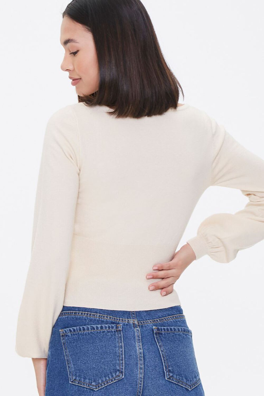 TAUPE Ribbed Sweater-Knit Top, image 3