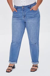 MEDIUM DENIM Plus Size Premium Boyfriend Jeans, image 2
