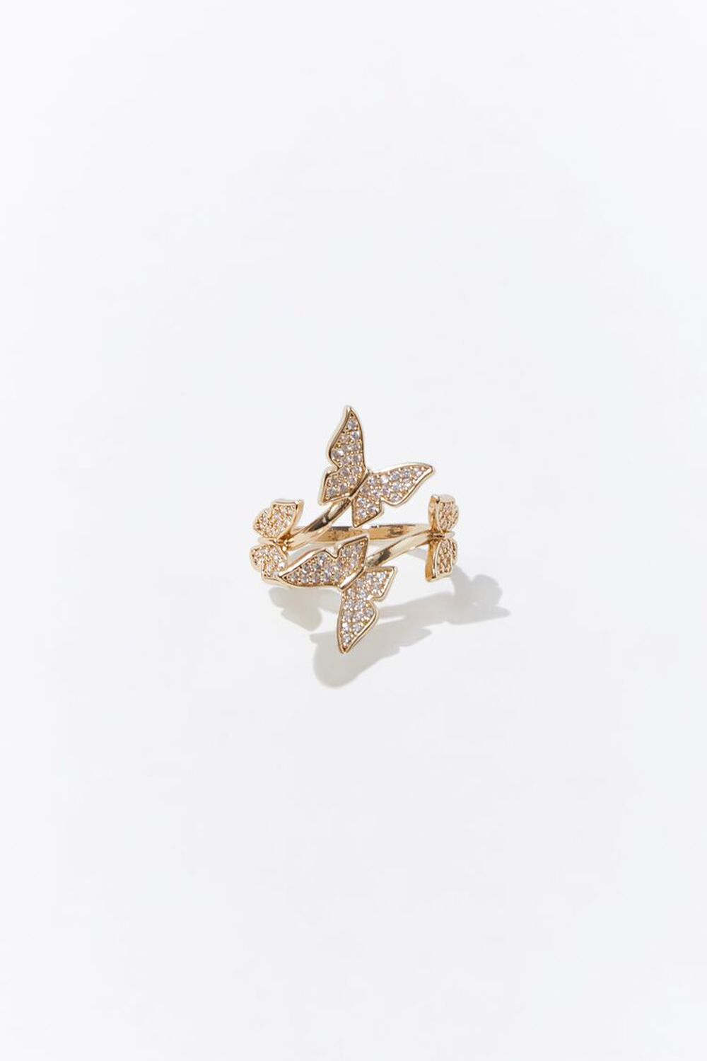 GOLD Butterfly Charm Cocktail Ring, image 1