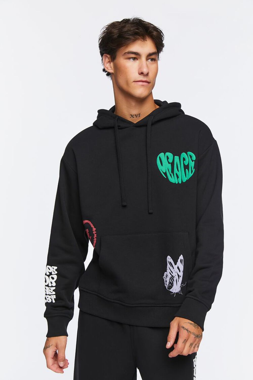 BLACK/MULTI Hope For The Best Graphic Hoodie, image 2