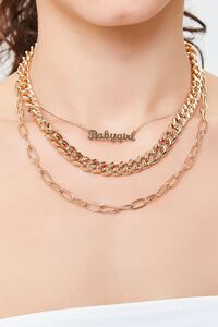 GOLD Babygirl Layered Chain Necklace, image 1