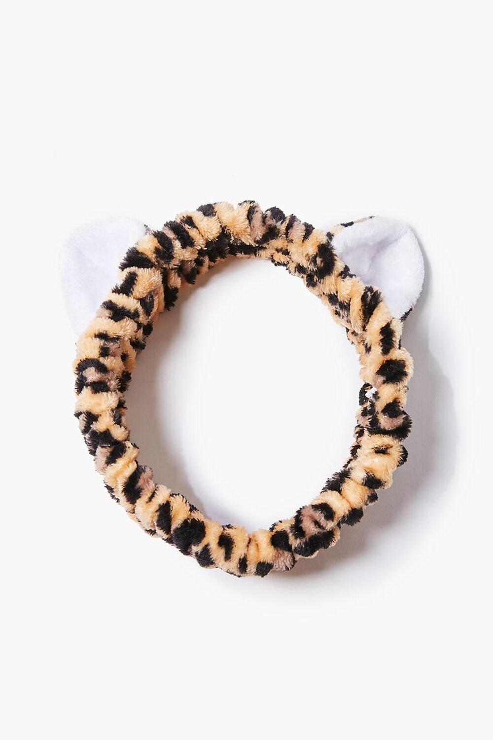 BROWN/MULTI Plush Leopard Headwrap, image 1