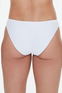 WHITE Ribbed Low-Rise Bikini Bottoms, image 4