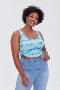 MINT/BLUE Plus Size Ruched Drawstring Top, image 5