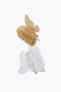 GOLD/CLEAR Glitter Butterfly Hair Clip Set, image 2
