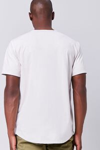 WHITE Faux Suede Curved Tee, image 3