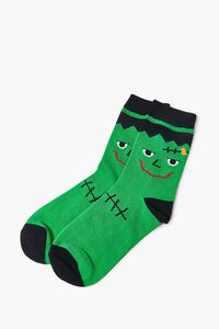 GREEN/MULTI Monster Crew Socks, image 2
