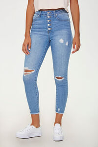 Distressed Skinny Ankle Jeans, image 2