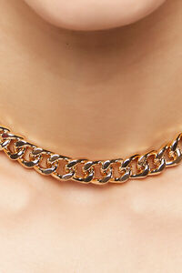GOLD Chunky Curb Chain Necklace, image 2
