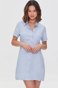 SKY BLUE Mini Shirt Dress, image 1