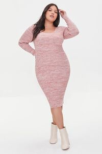 ROSE/CREAM Plus Size Marled Sweater Dress, image 4