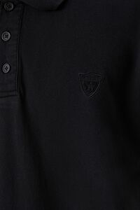 BLACK Embroidered Crest Polo Shirt, image 5