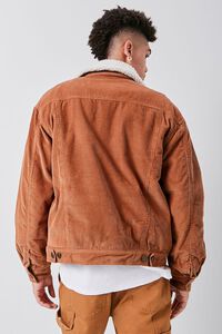 MAUVE/CREAM Corduroy Faux Shearling-Lined Jacket, image 3