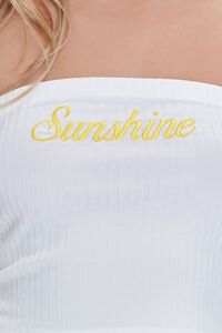 WHITE/YELLOW Embroidered Sunshine Tube Top, image 2