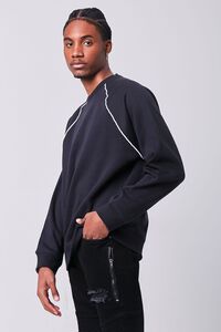 BLACK/WHITE Fleece Raglan Sweatshirt, image 2