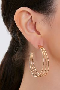 GOLD Cutout Hoop Earrings, image 2