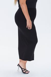 BLACK Plus Size Maxi Pencil Skirt, image 2