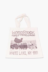 NATURAL/BLACK Woodstock Graphic Tote Bag, image 1