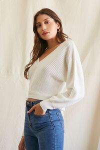 CREAM Ribbed Knit Tie-Back Sweater, image 2