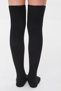 BLACK Ribbed Over-the-Knee Socks, image 3