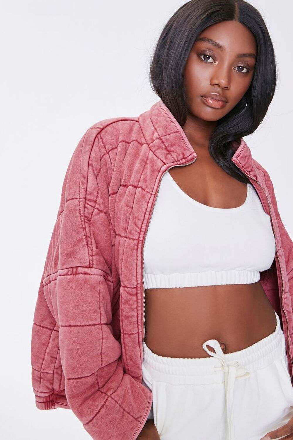 MAUVE Quilted Zip-Up Jacket, image 1