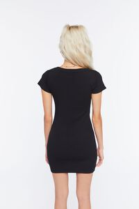 BLACK Ribbed Mini T-Shirt Dress, image 3