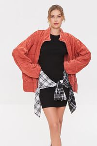 RED Quilted Zip-Up Jacket, image 1
