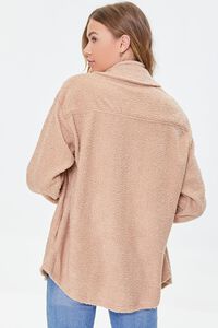 TAN Faux Shearling Button-Front Shacket, image 3