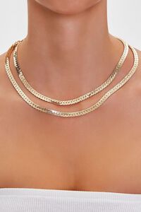 GOLD Layered Herringbone Necklace, image 1