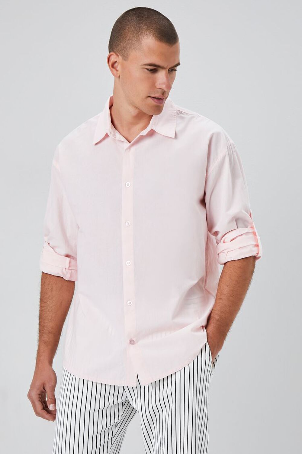 LIGHT PINK Long-Sleeve Buttoned Shirt, image 1